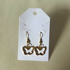 Gold Butterfly Charm Earrings